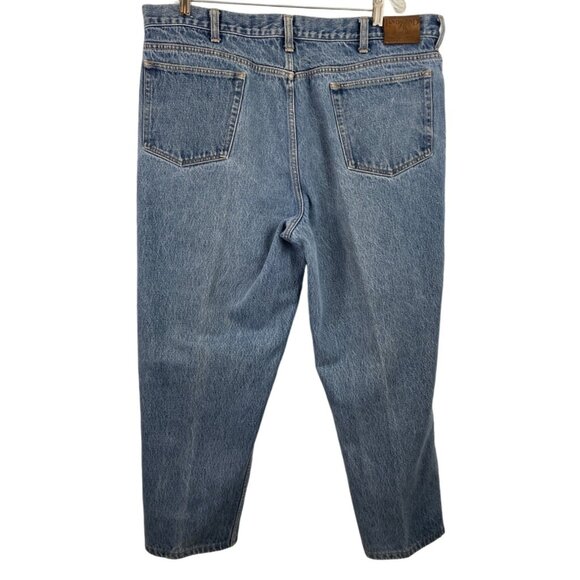 Lands' End Outfitters Men's Straight Fit 5 Pocket Blue Denim Jeans 42x29 - Picture 2 of 10